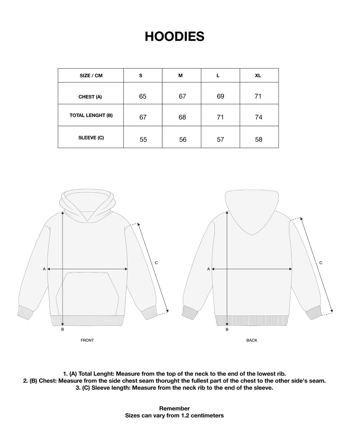 <strong>SIZE GUIDE</strong>