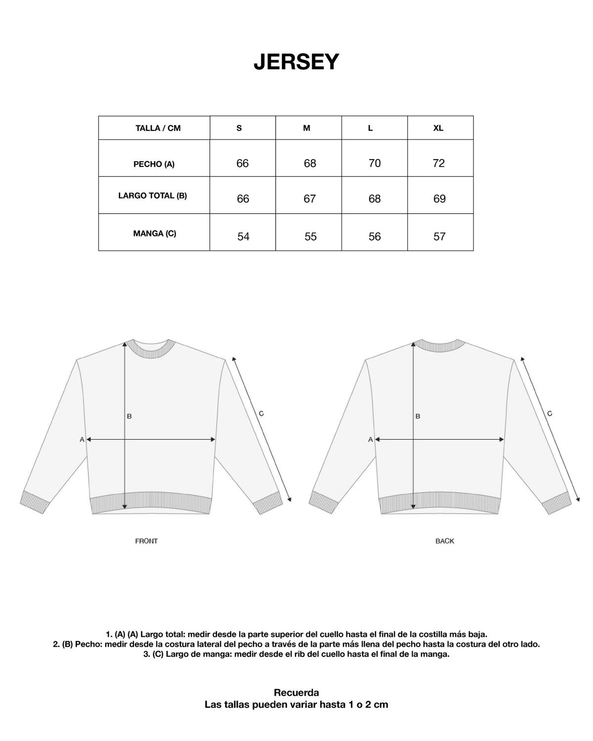 <strong>GUÍA DE TALLAS</strong>