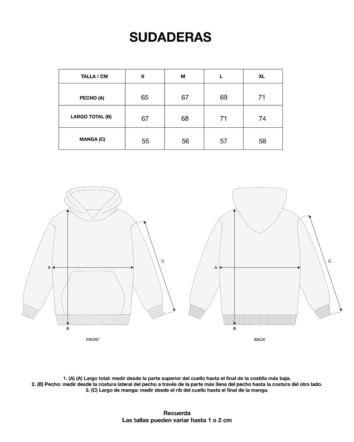 <strong>GUÍA DE TALLAS</strong>