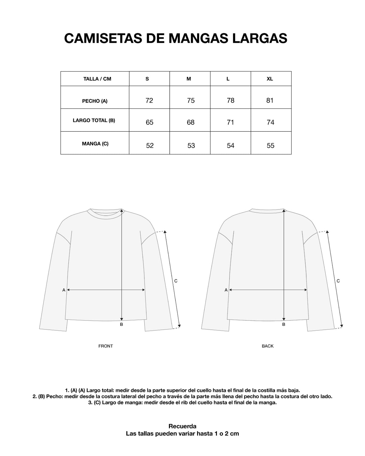 <strong>GUÍA DE TALLAS</strong>