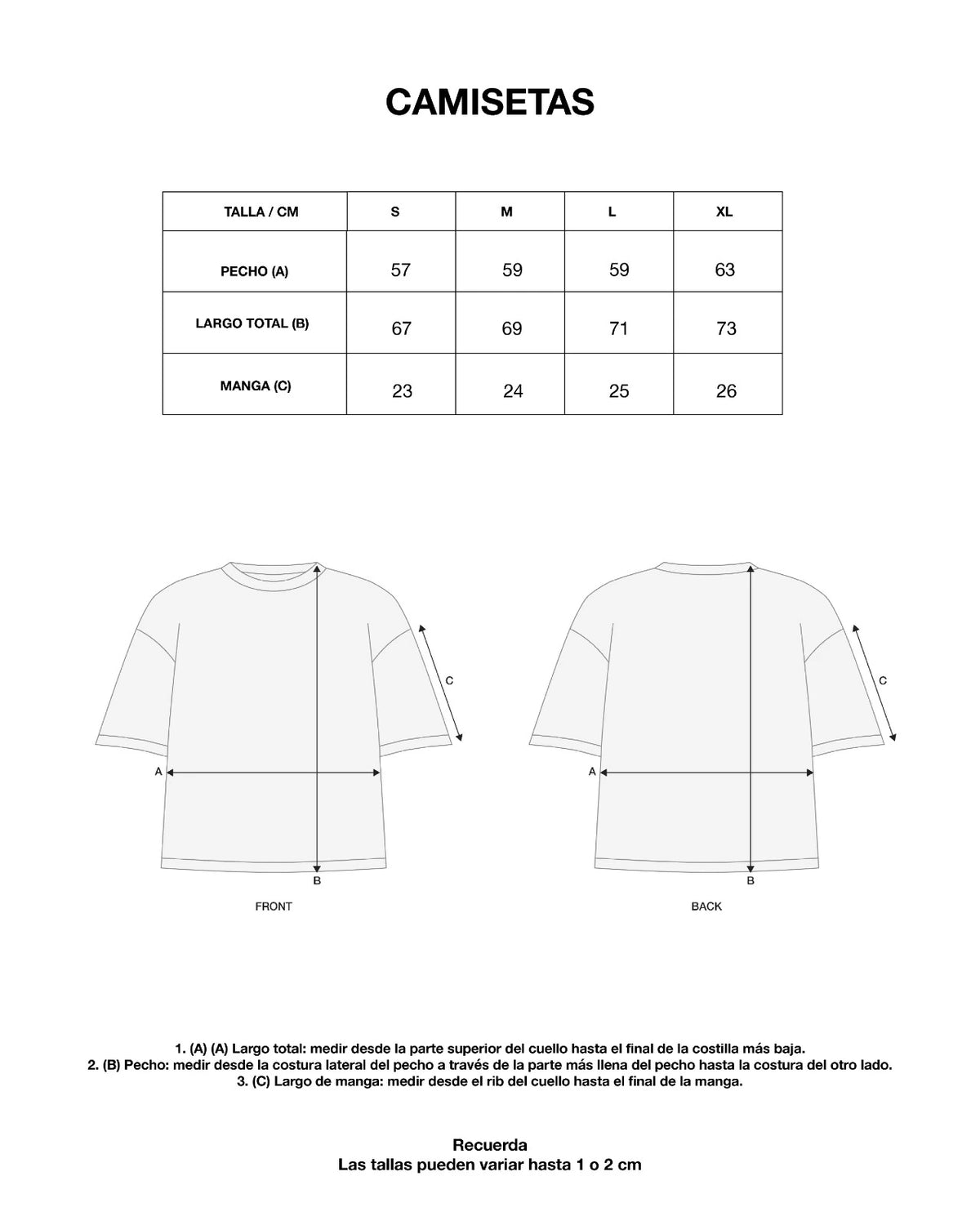 <strong>GUÍA DE TALLAS</strong>