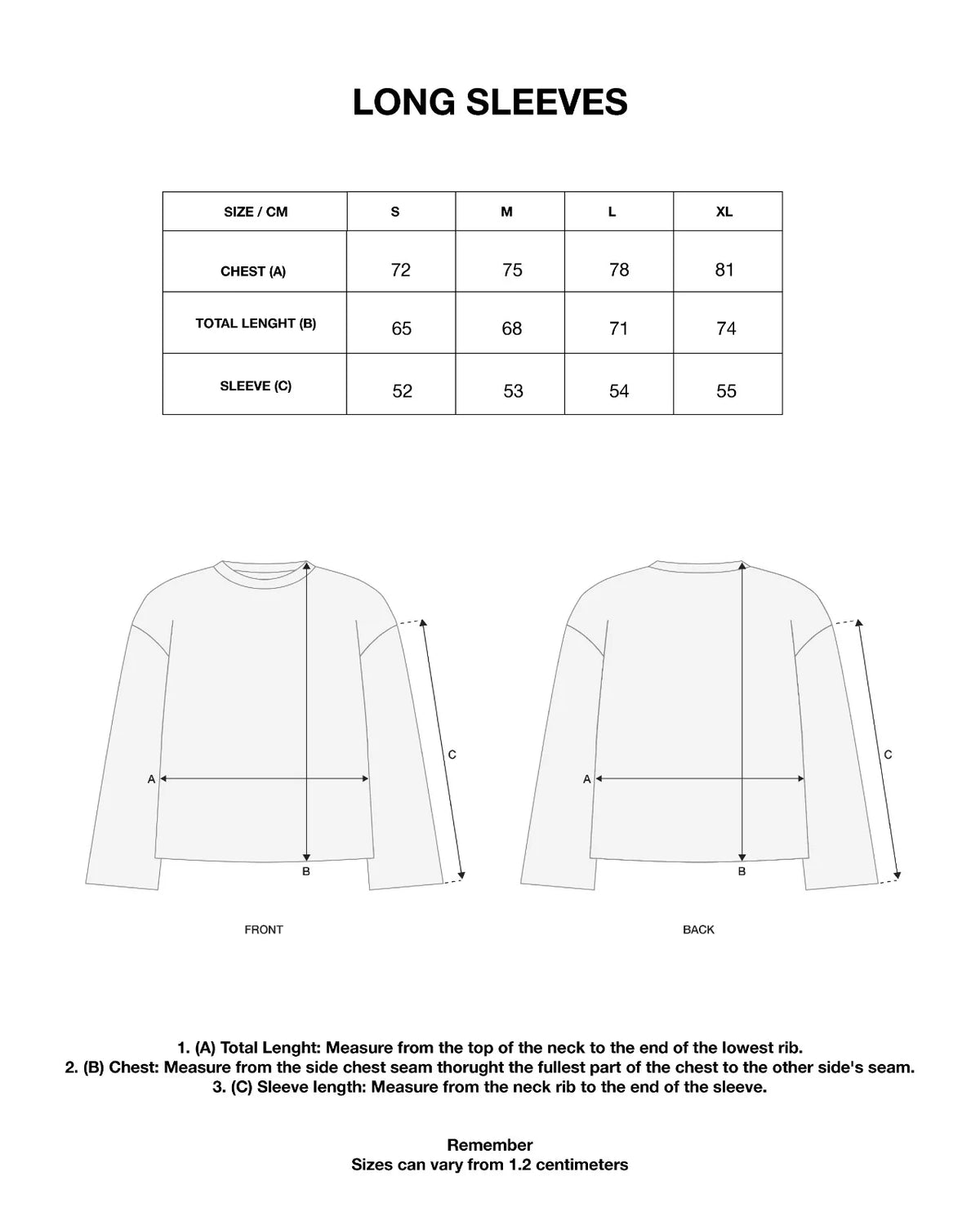 <strong>SIZE GUIDE</strong>